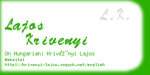 lajos krivenyi business card